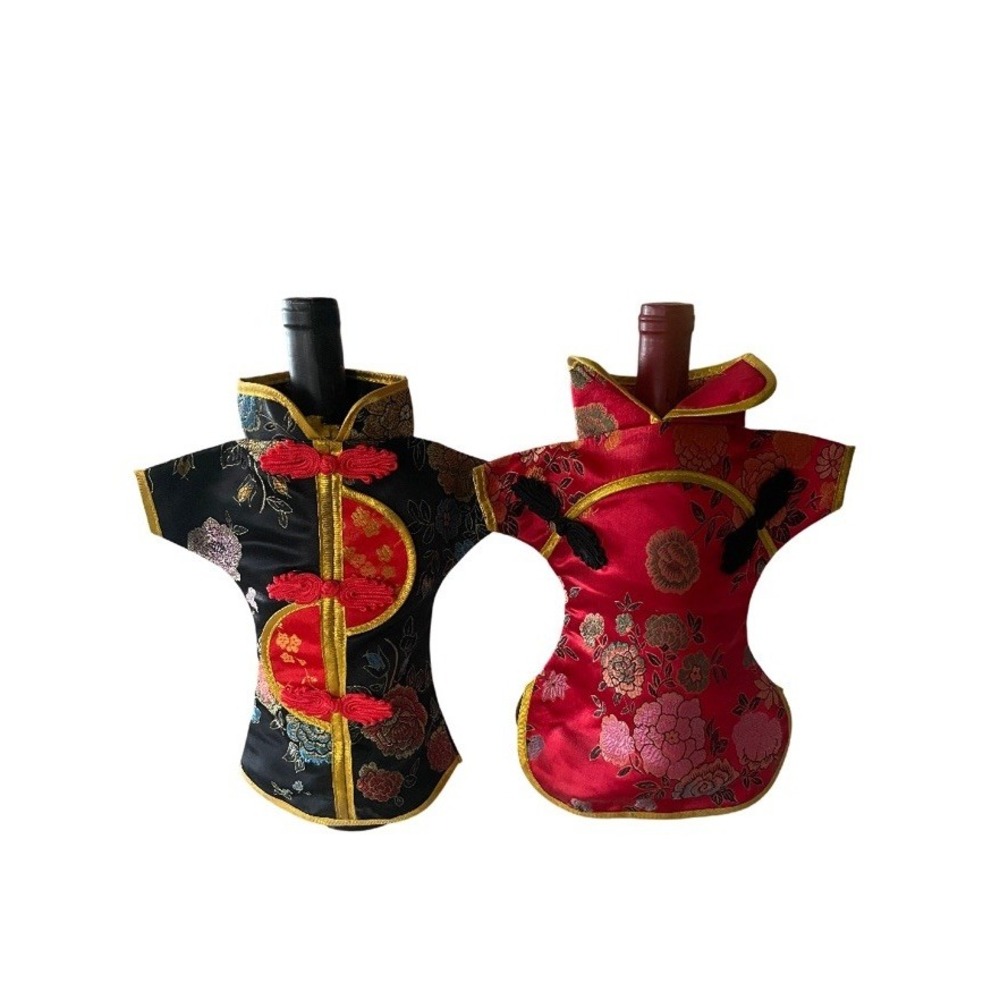 World Market 2pcs Chinese-style Qipao or Tang suit wine bottle covers
